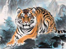 丹青绘虎魂,陈强法《虎啸山林画》独放异彩